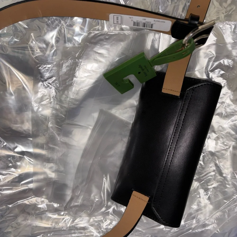 🔥NEW🔥 Kate Spade New York Black Leather Gold Logo Belt Bag Size L/XL NWT - Picture 9 of 12